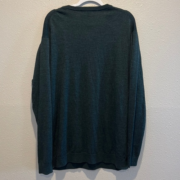 Hart Schaffner Marx Extra Fine Merino Wool Sweater Big Man Tall Green 2XT - Picture 2 of 6